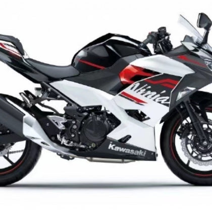 2017-2023 Kawasaki Ninja 400 White and Red Fairing Kit