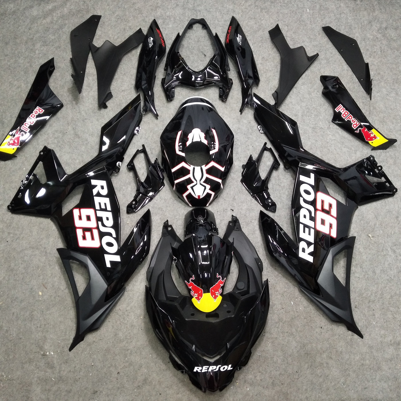 2017-2023 Kawasaki Ninja 400 Glossy Black Fairing Kit