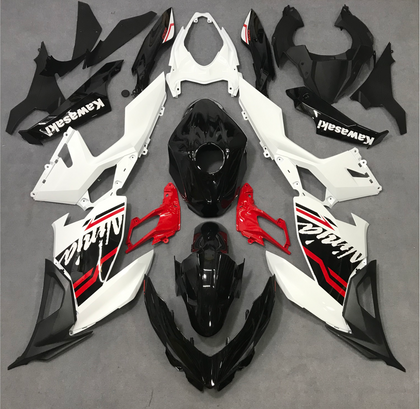 2017-2023 Kawasaki Ninja 400 White and Red Fairing Kit