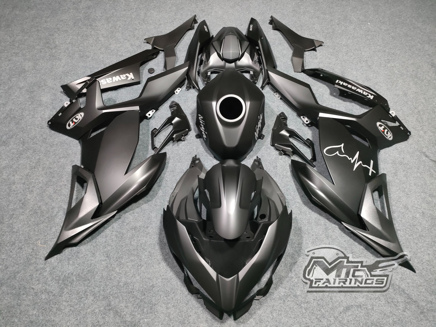 2017-2023 Kawasaki Ninja 400 Matte Black Fairing Kit