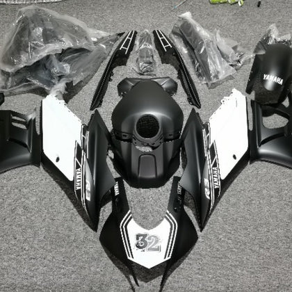 2019-2023 Yamaha YZF-R3 Matte Black and White R3 Fairing Kit