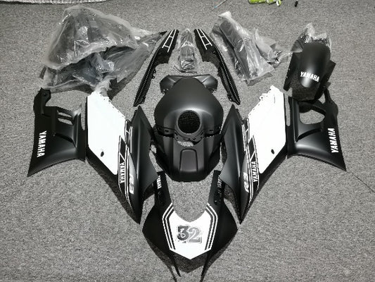 2019-2023 Yamaha YZF-R3 Matte Black and White R3 Fairing Kit