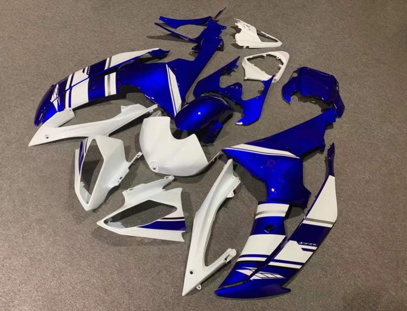2008-2016 Yamaha YZF-R6 White and Blue Fairing Kit