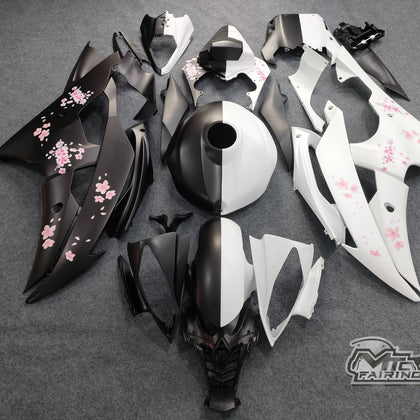 2008-2016 Yamaha YZF-R6 Half Black/white Fairing Kit