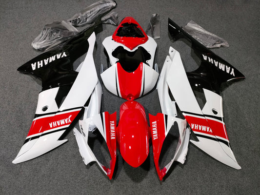 2008-2016 Yamaha YZF-R6 Red and White Fairing Kit