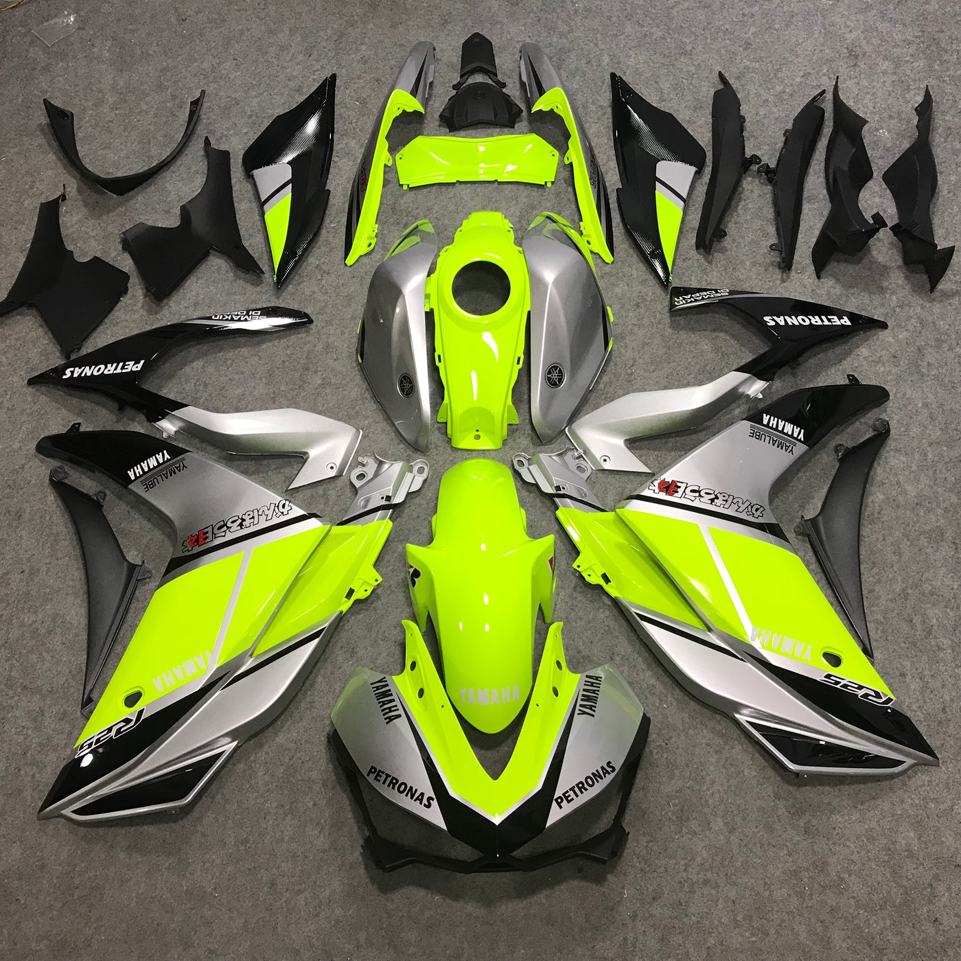 2015-2018 Yamaha YZF-R3 Yellow and Silver R3 Fairing Kit