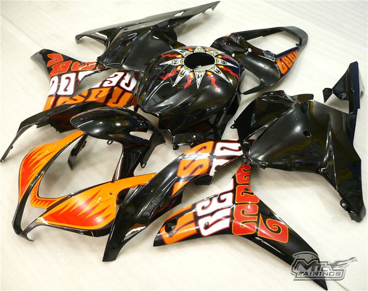 2009-2011 Honda CBR600RR Orange and Black Fairing Kit