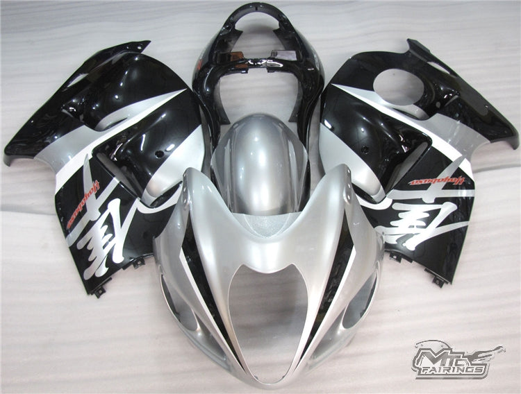 1997-2007 Suzuki Hayabusa GSX1300R Hayabusa Gsxr1300r Pure Black and Silver Fairing Kit
