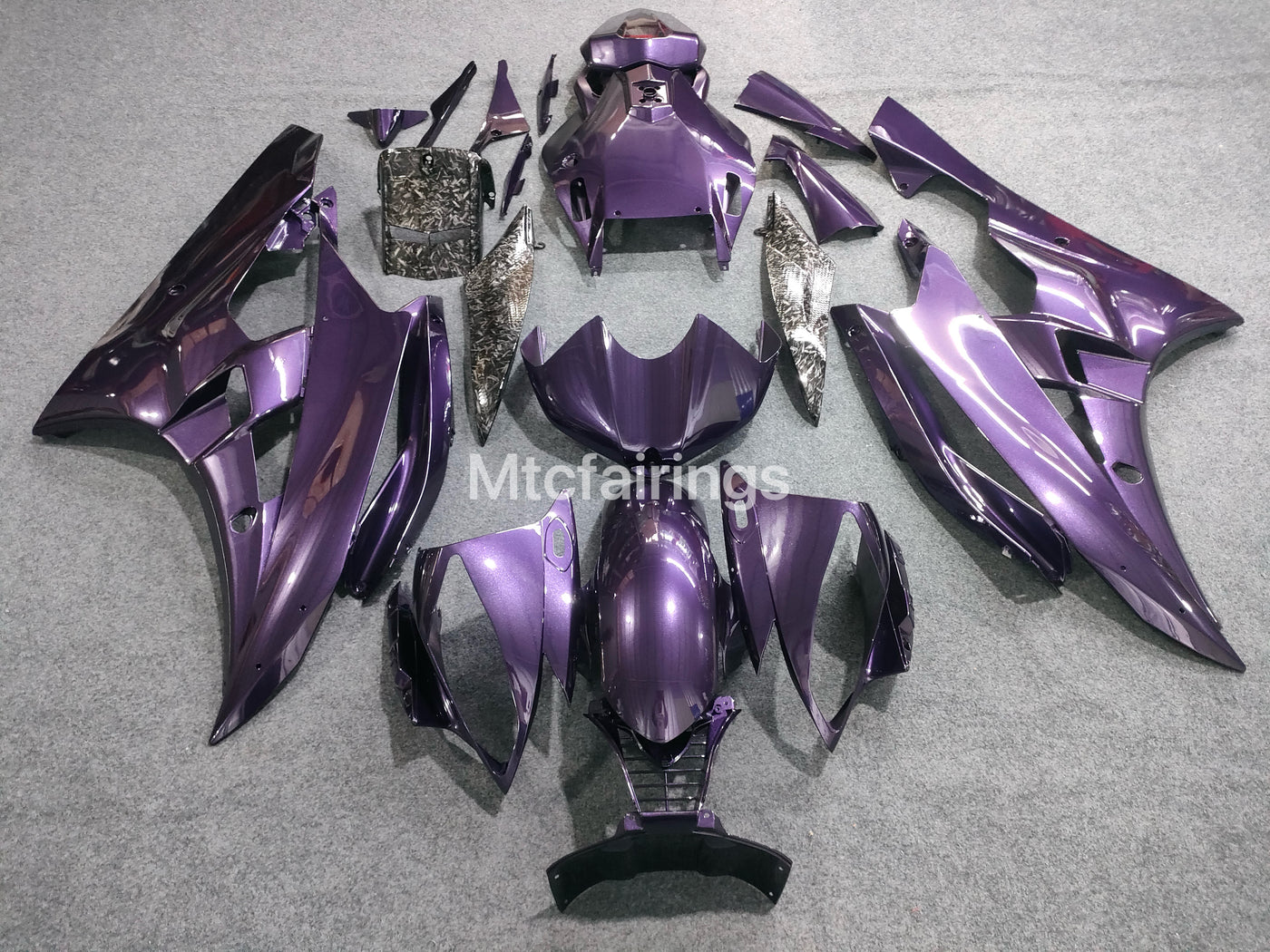 2006-2007 Yamaha YZF-R6 Pearl Purple/forged Carbon Fairing Kit