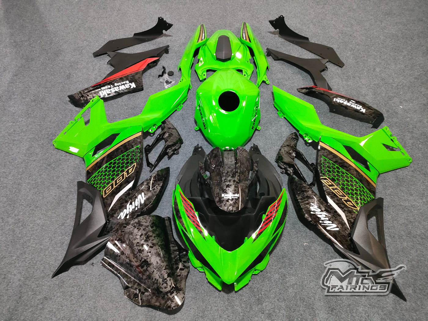 2017-2023 Kawasaki Ninja 400 Forged Carbon 400 Fairing Kit