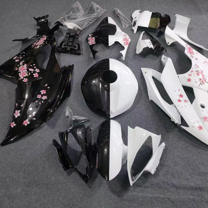 2008-2016 Yamaha YZF-R6 Glossy Black/white Fairing Kit