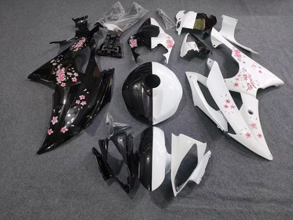 2008-2016 Yamaha YZF-R6 Glossy Black/white Fairing Kit