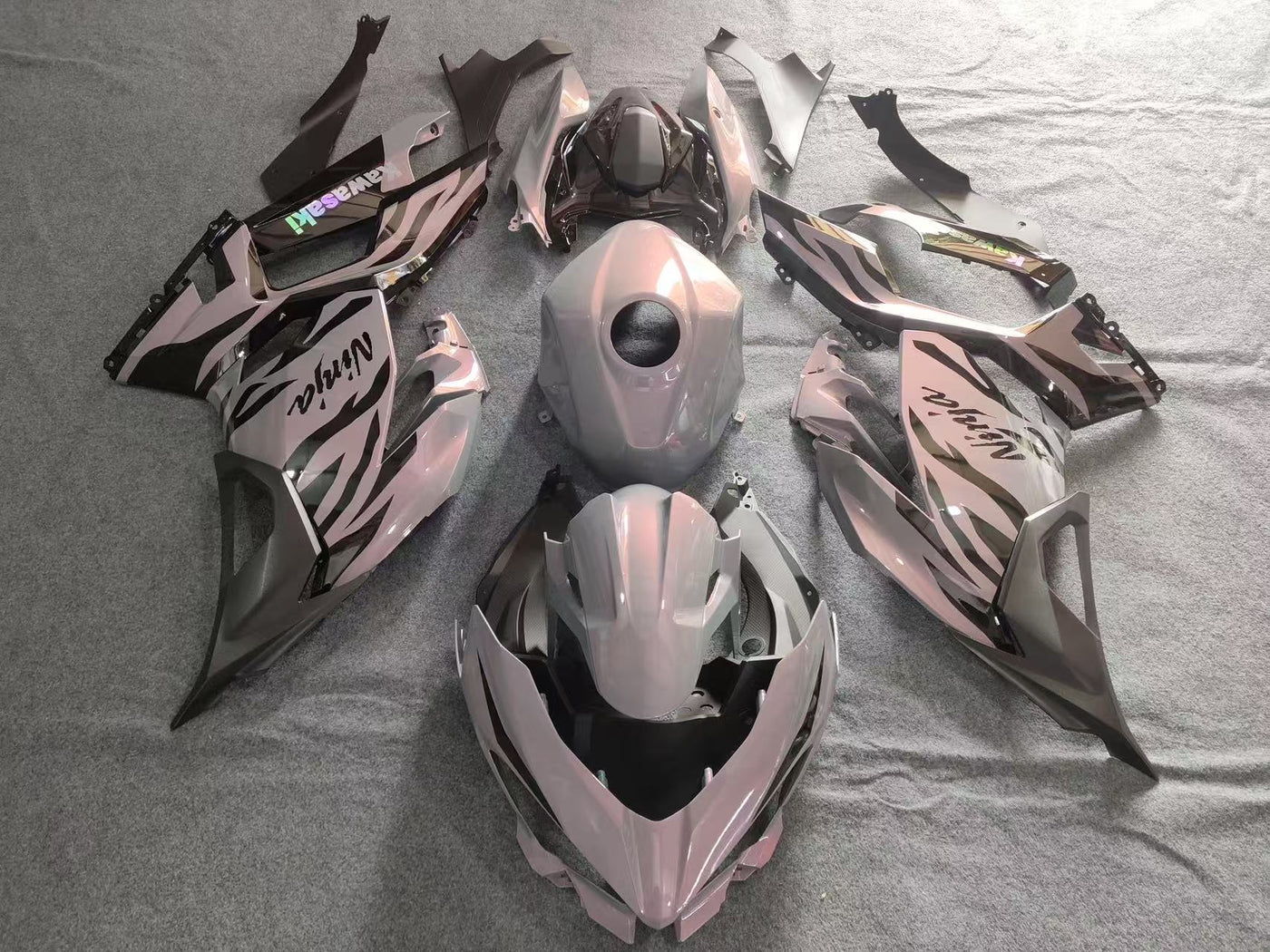 2017-2023 Kawasaki Ninja 400 Chameleon Gray/pink Fairing Kit