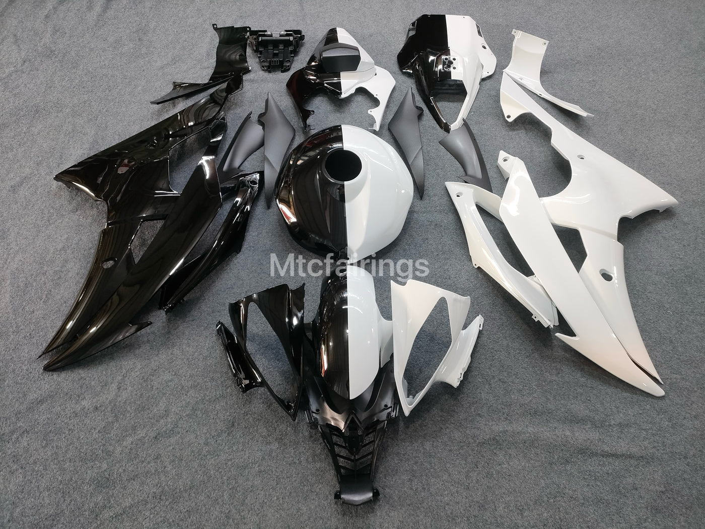 2008-2016 Yamaha YZF-R6 White/black Fairing Kit