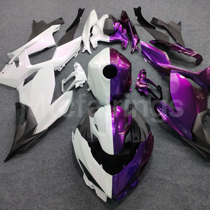 2017-2023 Kawasaki Ninja 400 Chameleon Half Purple/white Fairing Kit