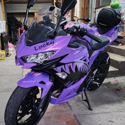 2017-2023 Kawasaki Ninja 400 Chameleon Purple/pink Shark Mouth Fairing Kit