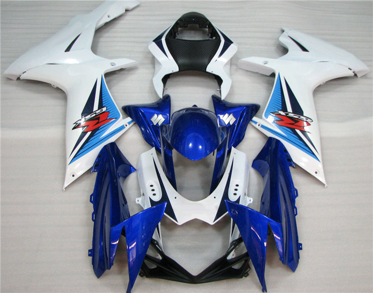 2011-2022 Suzuki GSX-R600 White and Blue 750 Fairing Kit