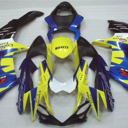 2011-2022 Suzuki GSX-R600 Yellow and Blue 750 Fairing Kit