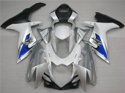 2011-2022 Suzuki GSX-R600 White and Silver 750 Fairing Kit